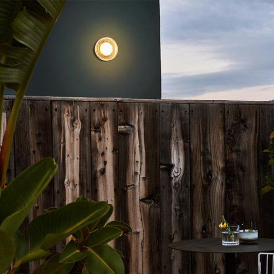 Ray Modern Mini Bubble Metal/Glass Outdoor Wall Lamp, Transparent