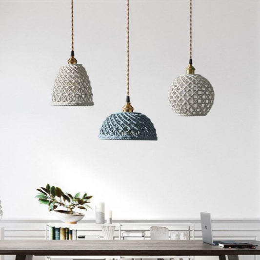 Valentina Moderne LED-Pendelleuchte, Metall, Blau, Weiß, Schlafzimmer/Küche