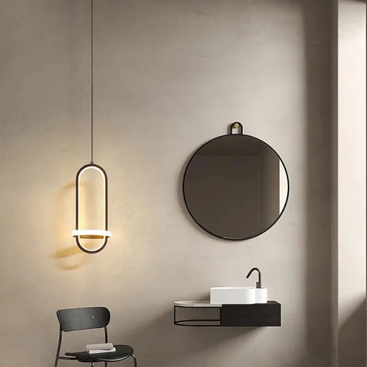 Arisha moderne minimalistische LED-Ring-Pendelleuchte am Bett