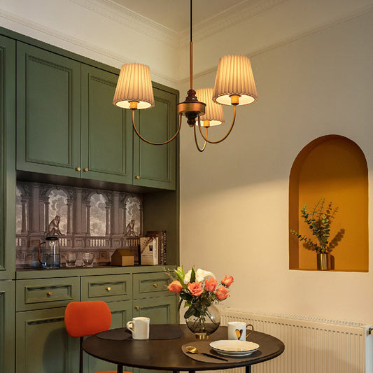 Lustre en tissu Silva moderne rétro, blanc/vert