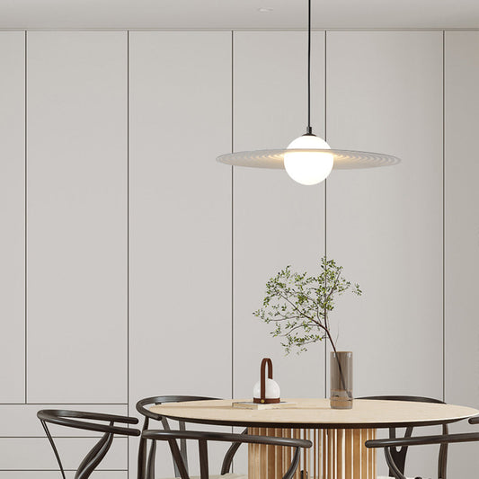 Arisha Minimalist Star Ring Pendant Light,Black/White
