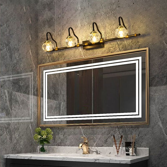 Kristy vintage kristallen bol make-up wandlamp, zwart, badkamer