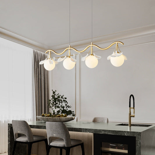 Olivia Luxus-Minimalist-Kronleuchter, kreatives Blattglas-Wohnzimmer