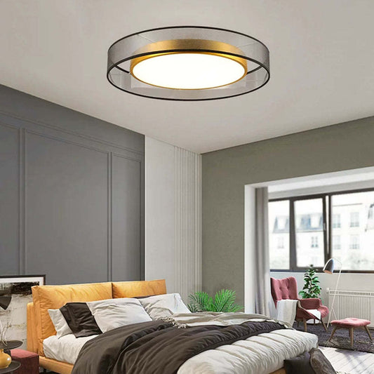 Arisha Nordic Moderne runde LED-Einbau-Deckenleuchte, Goldkupfer