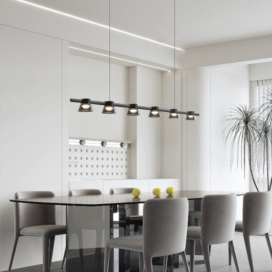 Arisha moderne lineaire metalen hanglamp, zwart