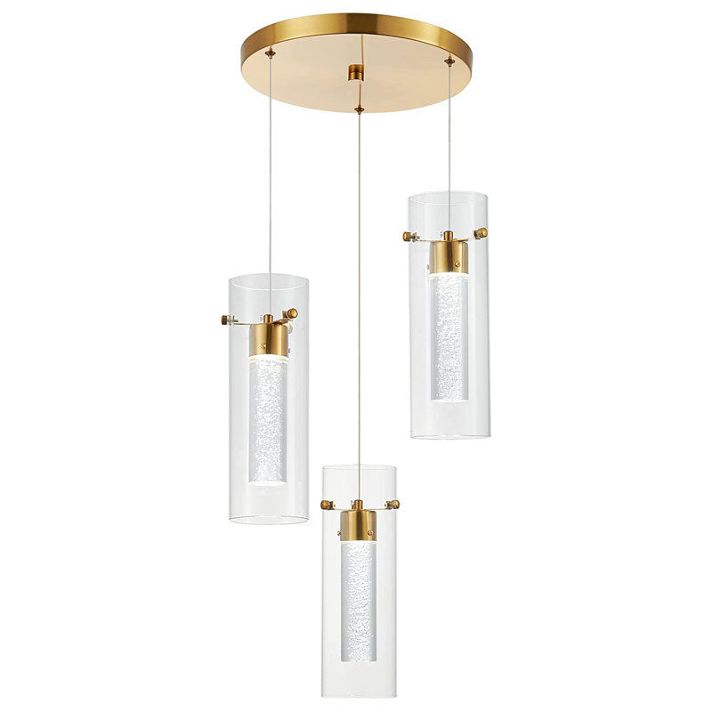Arisha Glass Pendant Light Cluster Brass Modern Dimmable