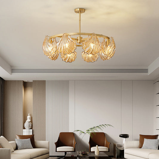 Kristy moderne ringvormige hanglamp van metaal en glas, zwart/goud