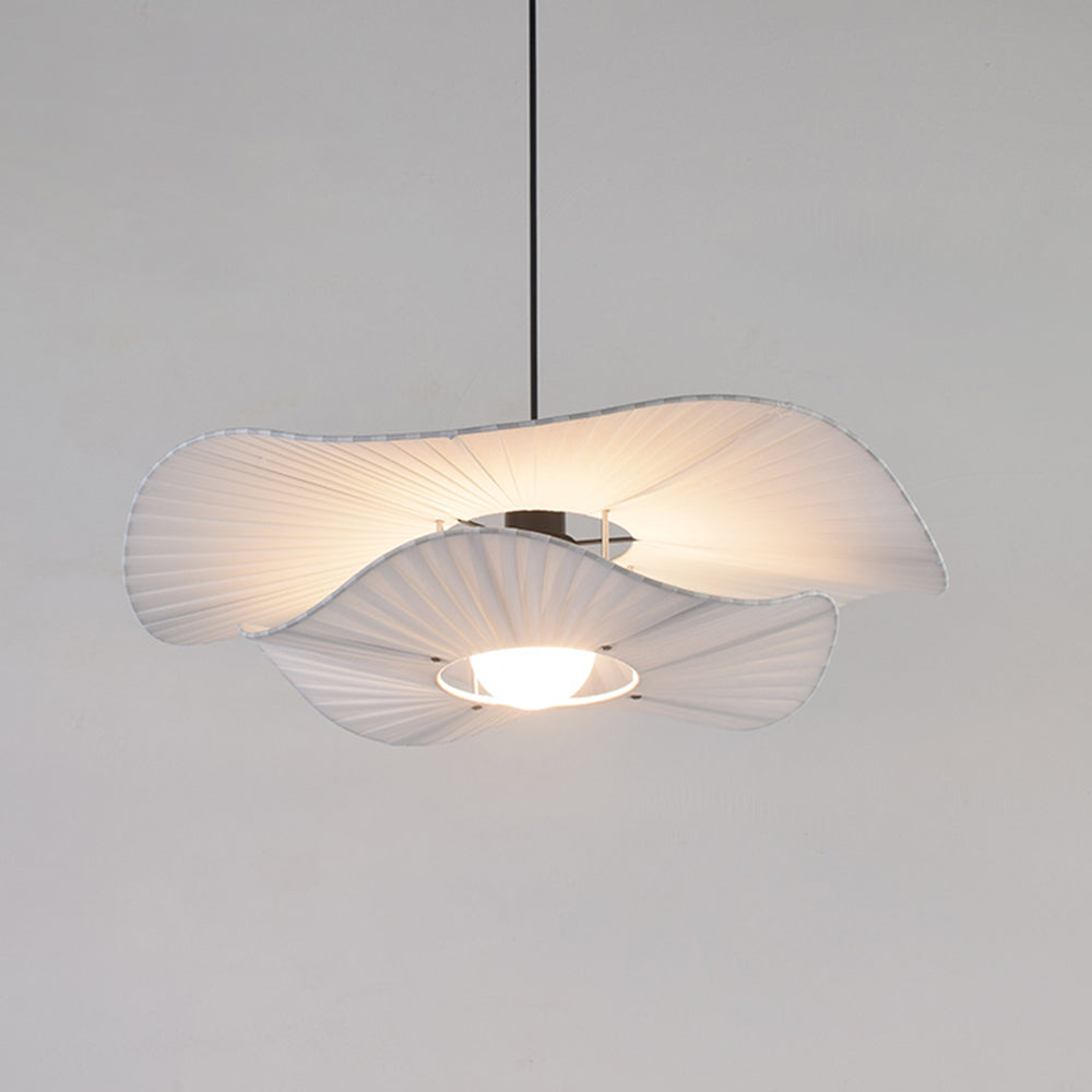 Ritta Moderne nordische Hängeleuchte aus Stoff/Metallschale, weiß