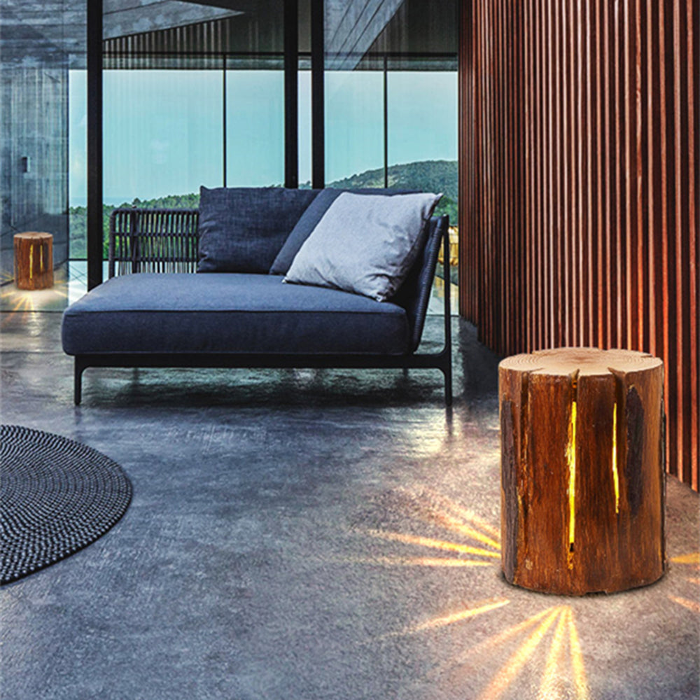 Ray Natural Column Wood Outdoor Stehlampentisch