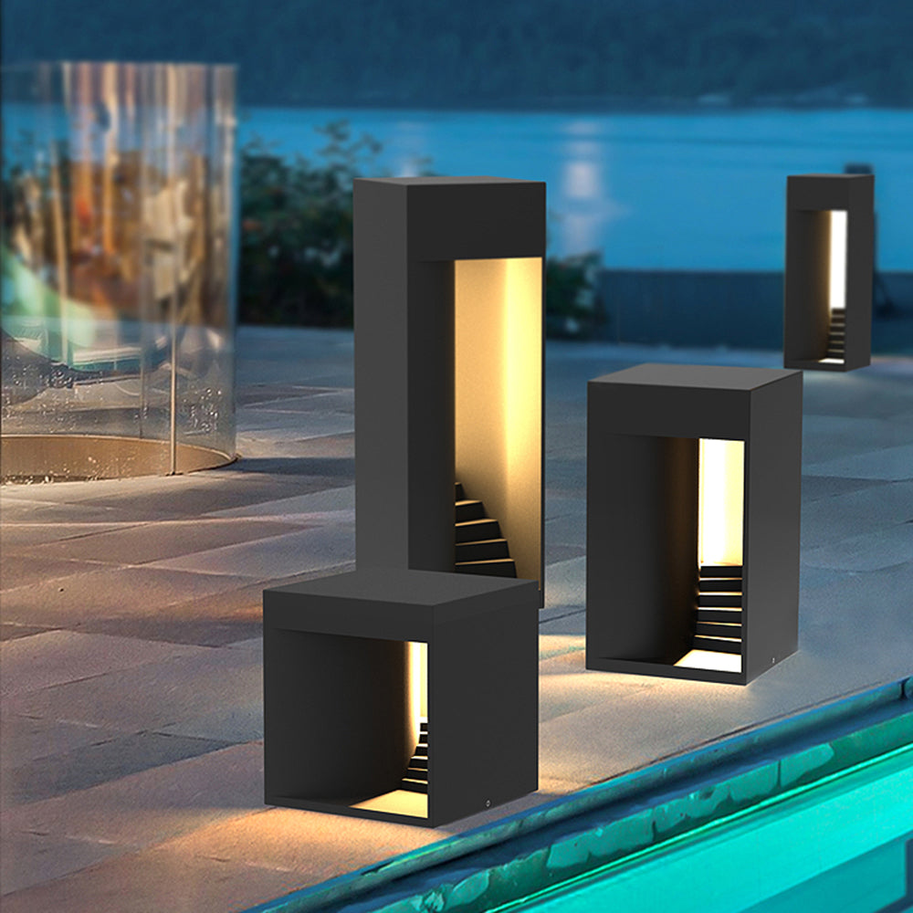 Ray Minimalistische wasserdichte quaderförmige wiederaufladbare/Solar-Tischlampe, Schwarz/Weiß