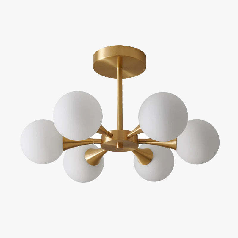 Valentina Contemporary Flush Mount Ceiling Light, Glass Bubble