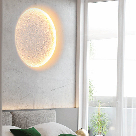 Aria Decorative Moon Wandleuchte aus Metall/Gips, Weiß