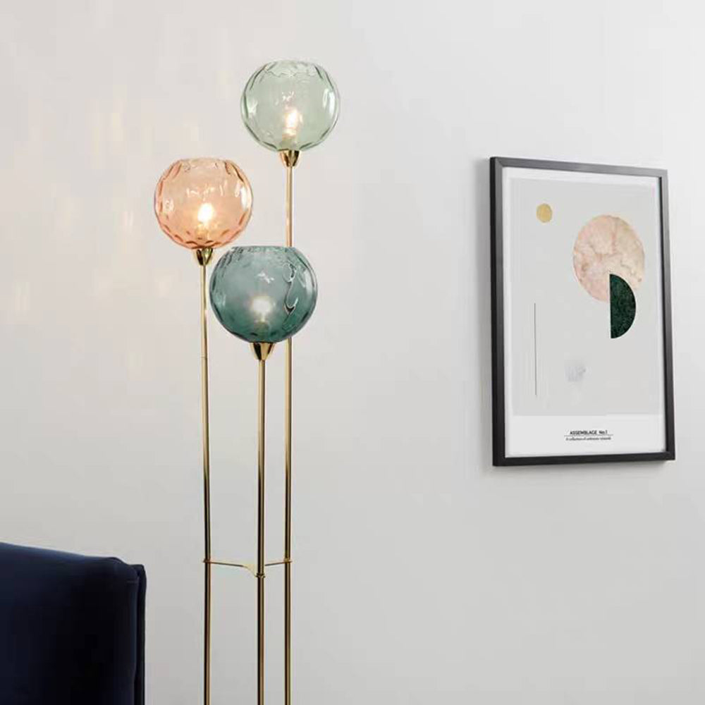 Mira Designer Bubble Lampadaire, Métal/Verre