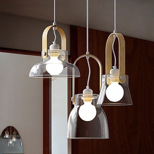 Valentina minimalistische komvormige glazen hanglamp, helder