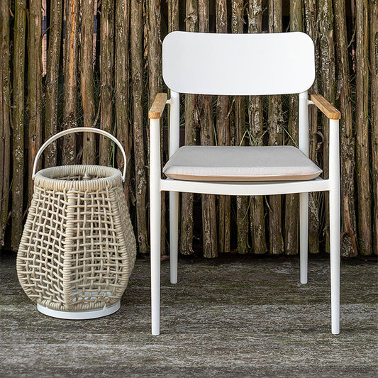 Ray Vintage Lantern Metall Stehlampe, Metall/Rattan, Schwarz/Beige