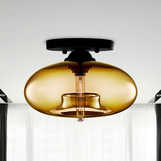 Valentina Industrial Art Deco Globe Flush Mount Ceiling Light Living Room