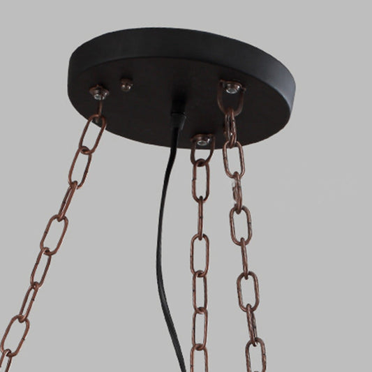 Epoch Retro Rudder Hanglamp van metaal en hout, 6 koppen