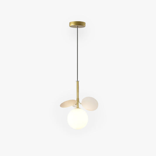 Arisha Art Deco Globe hanglamp, meerkleurig/wit, metaal/glas