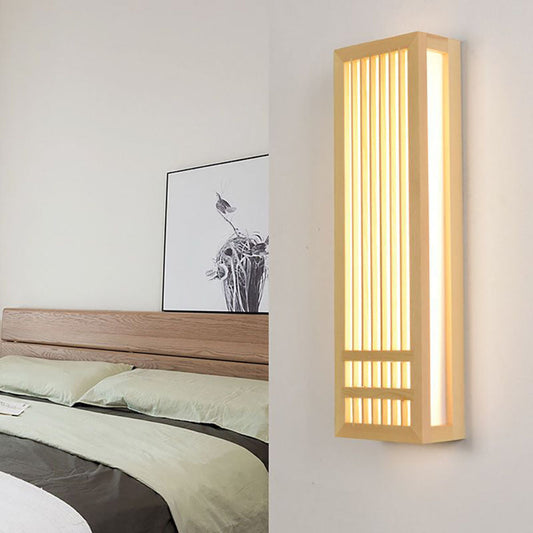 Muto Wandleuchte, rechteckig, rustikal, Holz/Holzfarbe, Schlafzimmer