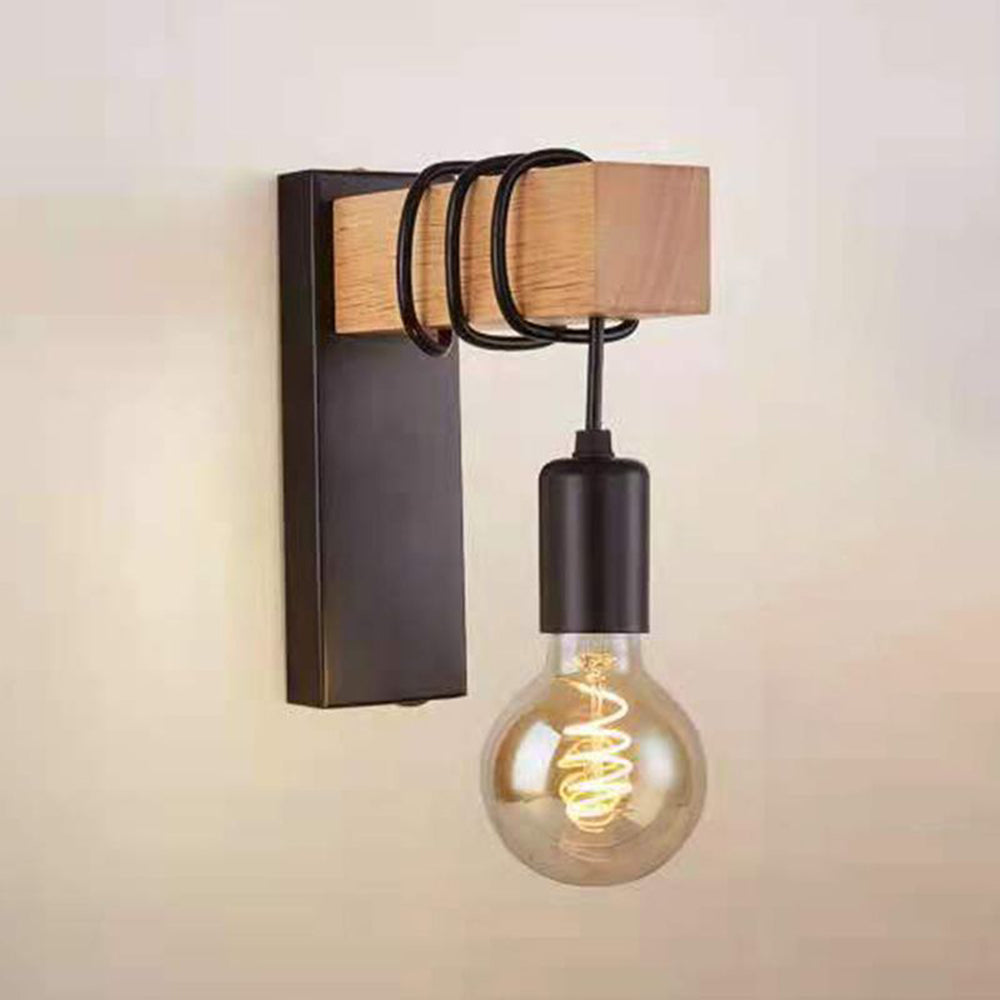 Silva Wandleuchte Bulb Industrial, Metall, Schwarz/Weiß, Wohnzimmer