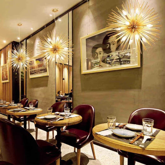 Arisha Moderner LED-Kronleuchter aus goldenem Metall für Esszimmer/Wohnzimmer/Schlafzimmer