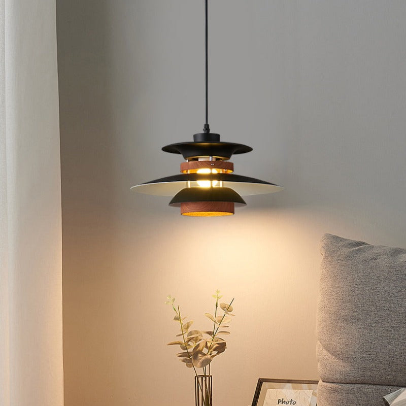 Valentina Moderne Hanglamp Zwart/Wit/Hout Metaal Eetkamer