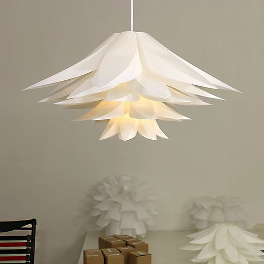Arisha Scandinavische minimalistische lotus hanglamp, metaal/PVC, wit