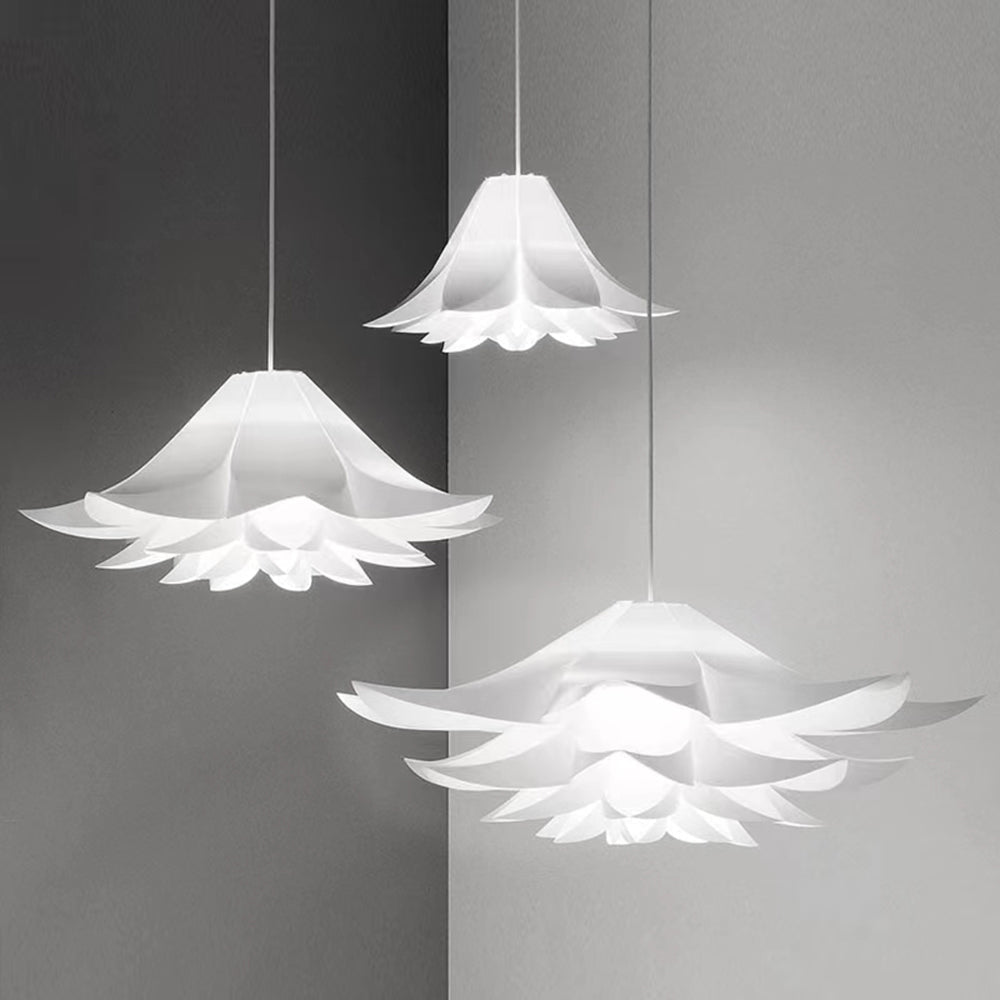 Arisha Nordic Minimalist Lotus Pendelleuchte, Metall/PVC, Weiß