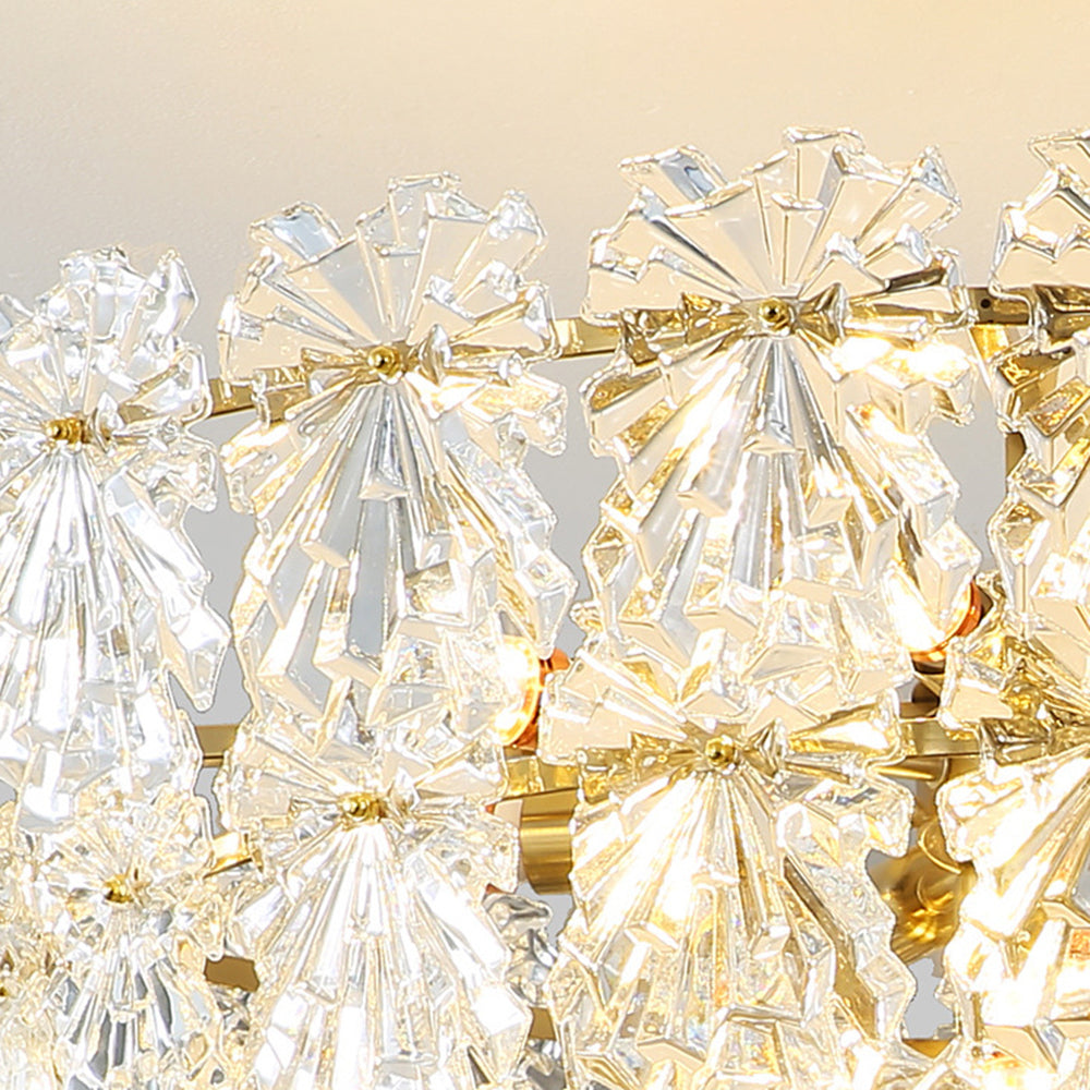 Kristy Elegant Gold Pendant Light 3 Rings, Metal/Glass