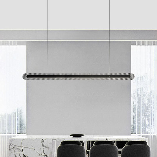 Arisha minimalistische lineaire metaal/hanglamp, zwart