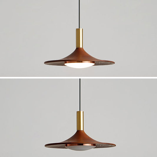 Arisha rustieke kapvormige houten hanglamp, natuurlijk hout