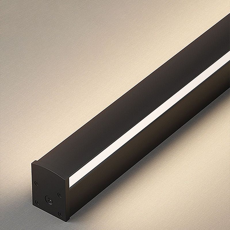 Arisha minimalistische schwarze Bar-Spiegelfront-Wandleuchte, Metall/