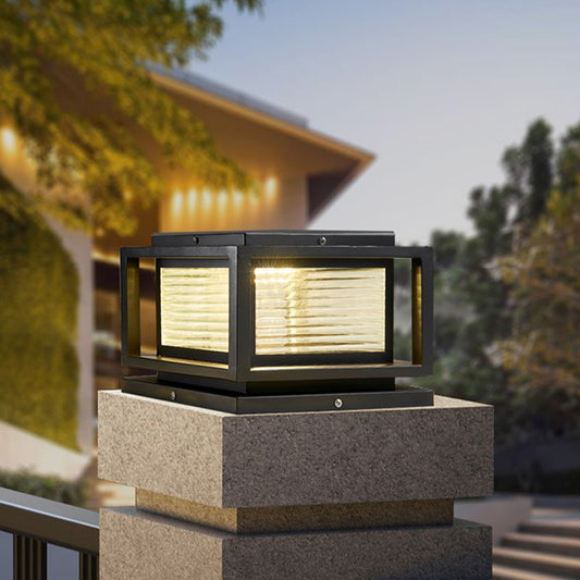 Ray Zeitgenössische LED-Außenlampen aus rechteckigem Metall, Schwarz