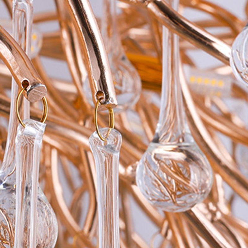 Arisha Pendelleuchte Quaste Luxus, Metall/Kristall, Gold, Schlafzimmer