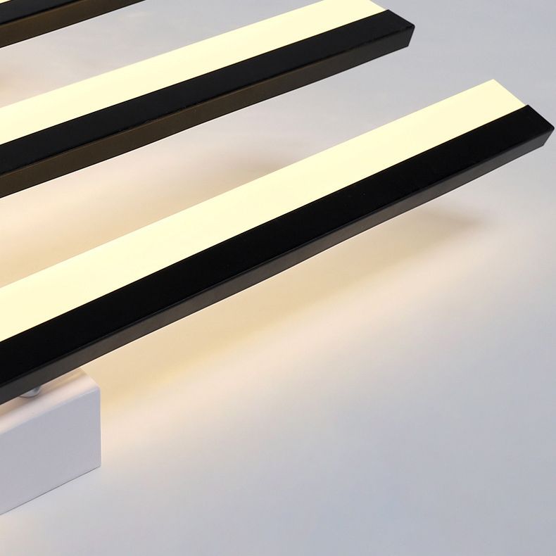 Arisha Flush Mount Ceiling Light Linear Modern,Wave Black, Living Room
