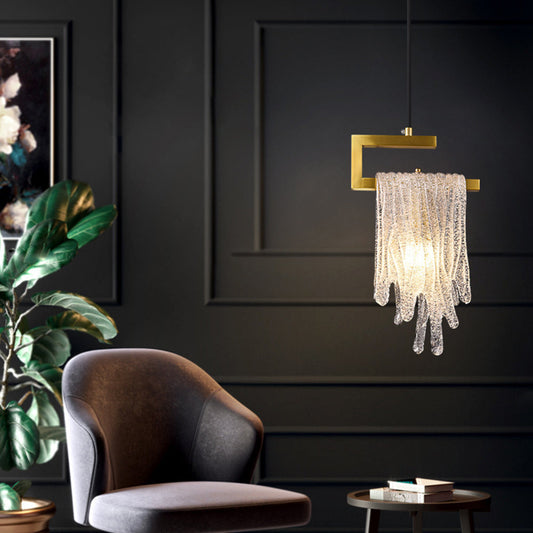 Kristy Modern Flowing Jelly hanglamp, goud, kristal/messing