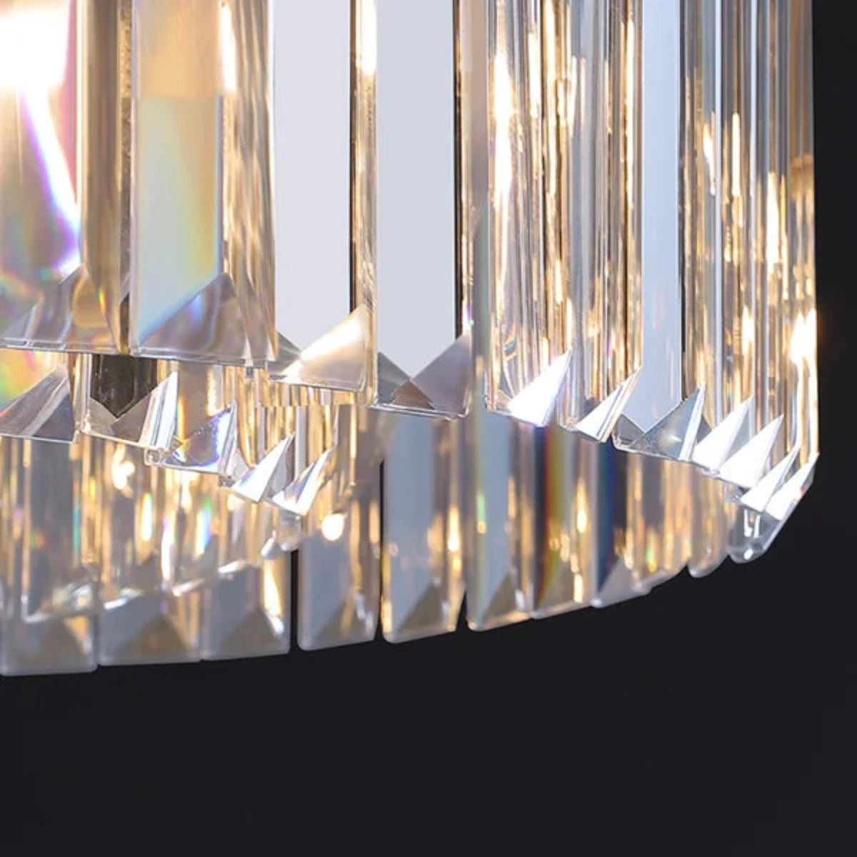 Kristy Modern Tiered Crystal LED Chandelier in Brass Living Room
