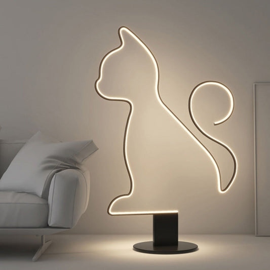 Lampada da terra moderna lineare in metallo per cani e gatti Edge