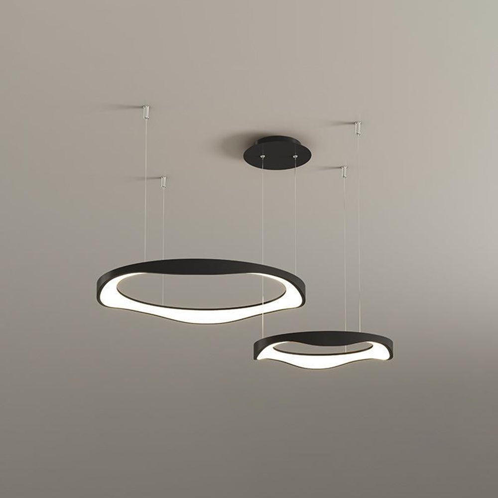Arisha Pendant Light Rond Modern, Black/White, Dining Room