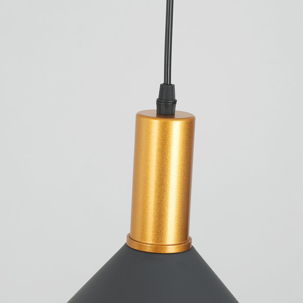 Arisha moderne minimalistische konische Industrie-Cluster-Pendelleuchte, blau, Metall