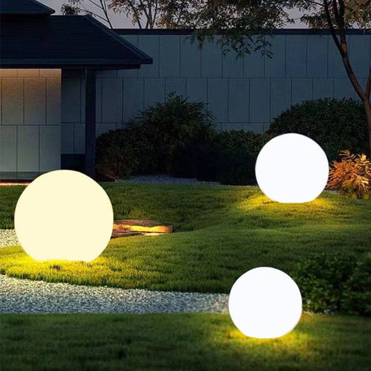 Ray Minimalist Globe LED-Außenleuchte, Harz, Weiß
