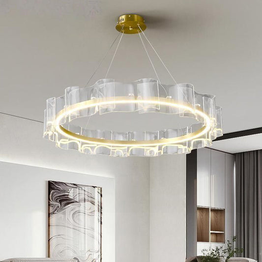 Arisha Creative Ring metaal/arcylic hanglamp, goud