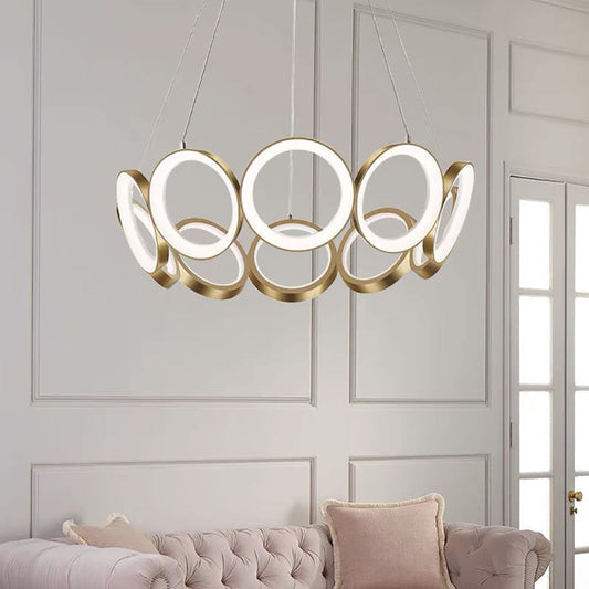 Arisha Luxe ring metalen hanglamp, goud