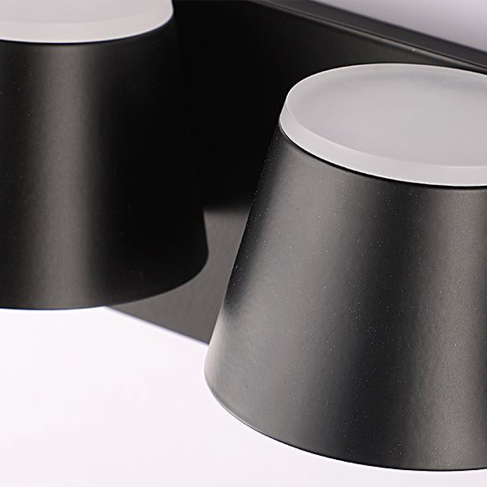 Arisha Moderne zylindrische Wandleuchte aus Metall mit Spiegelfront, Schwarz