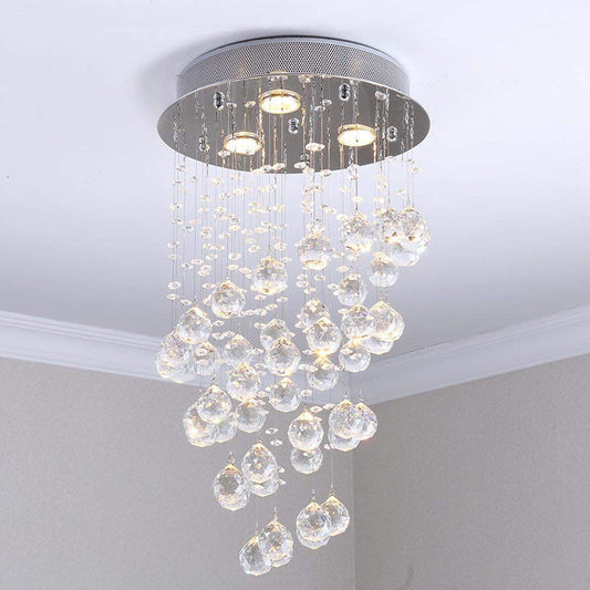 Alana Long Flush Mount Deckenleuchte Metall Glas Wohnzimmer