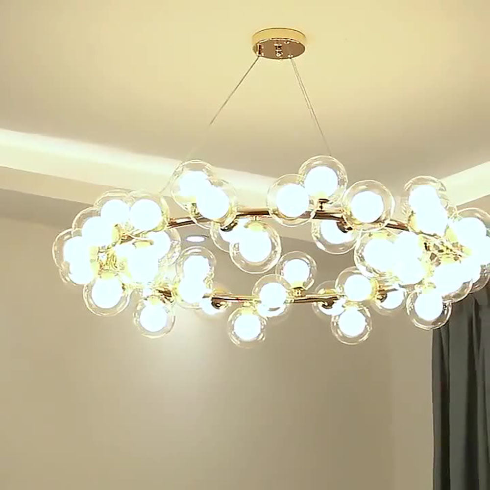 Suspension Valentina Modern Gold Bubble, métal et verre