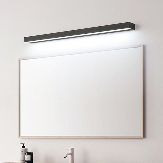 Arisha Modern Rectangular Linear Mirror Front Wall Lamp, Black