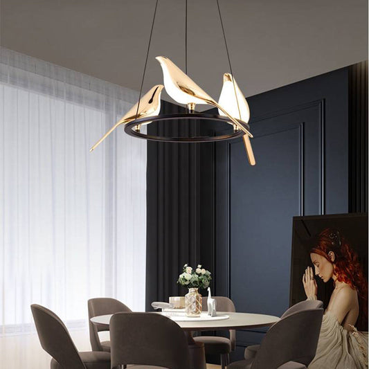 Arisha moderne vogelhanglamp, goud en zwart, 2 stijlen