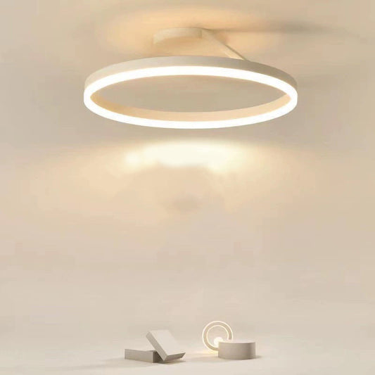 Solen Modern Circle Flush Mount Ceiling Light, Black & White
