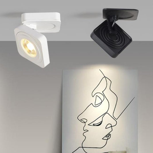 Faretto da soffitto quadrato moderno orientabile Arisha, nero/bianco
